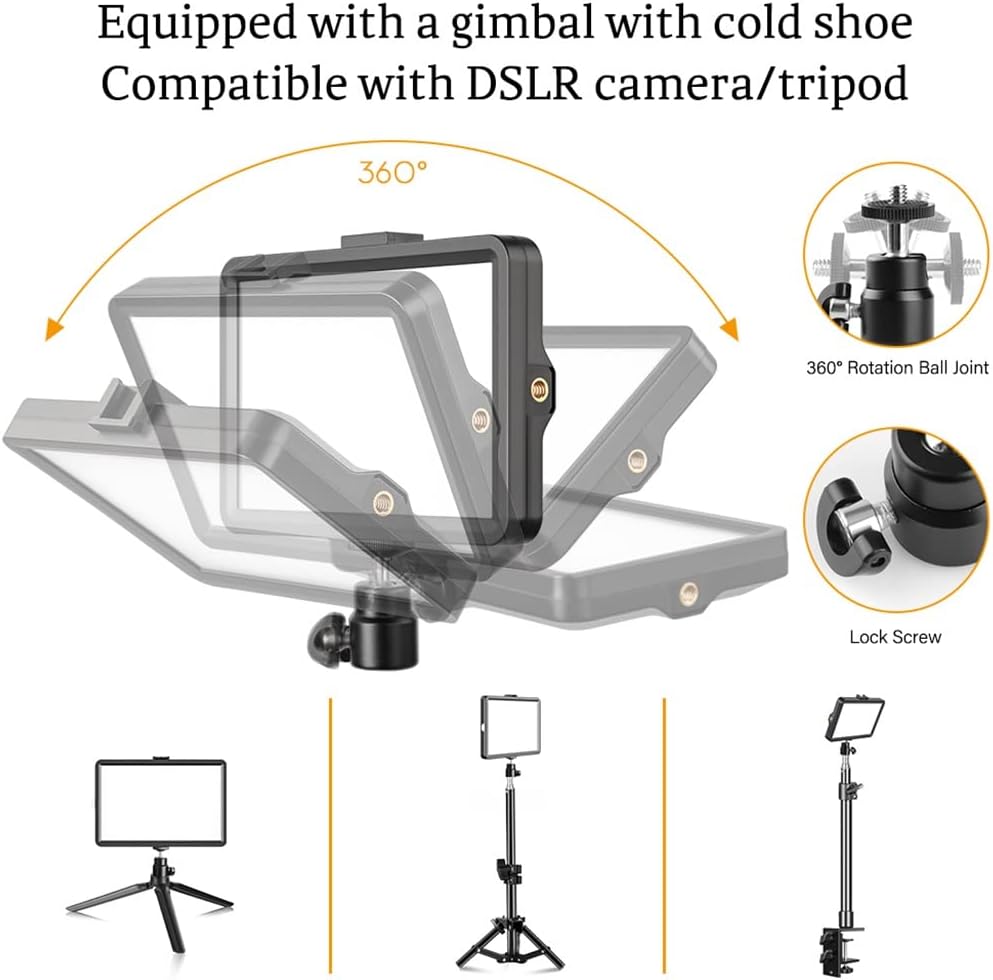 8 inch Photography Dimmable Flat-Panel Fill Lamp 3300-5600K LED Video Light for Live Streaming Photo Studio Panel