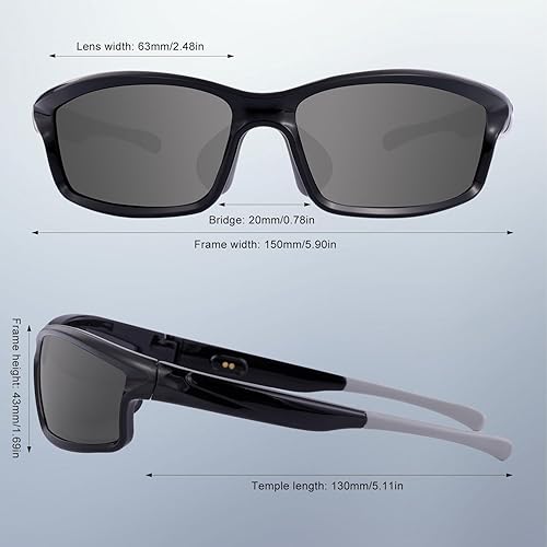Miniatura 3 de SKYWAY Gafas de sol deportivas polarizadas inteligentes Bluetooth con audio inalámbrico protección UV para deportes al aire libre, diseño unisex