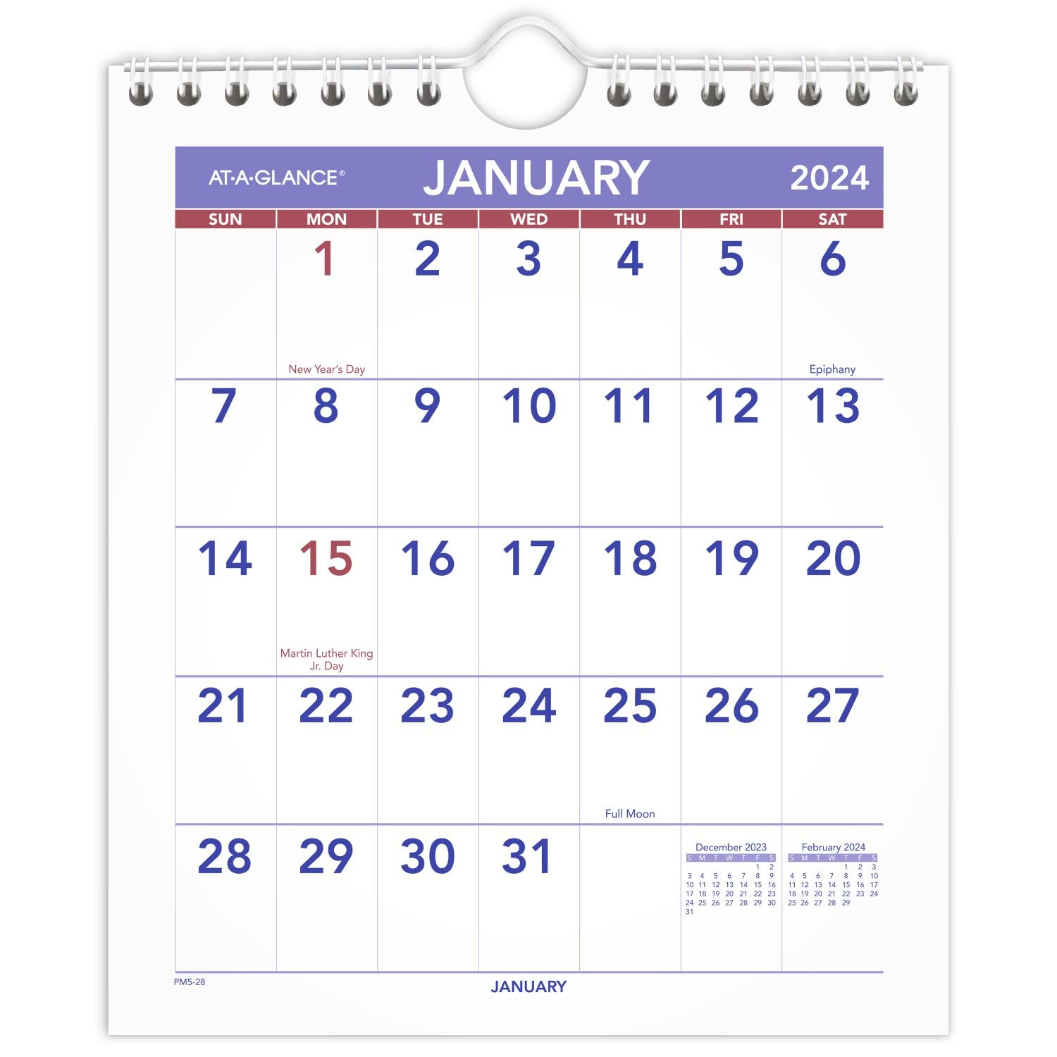 AT-A-GLANCE Wandkalender 2024, 16,5 x 19,8 cm, Mini, monatlich (PM52824)
