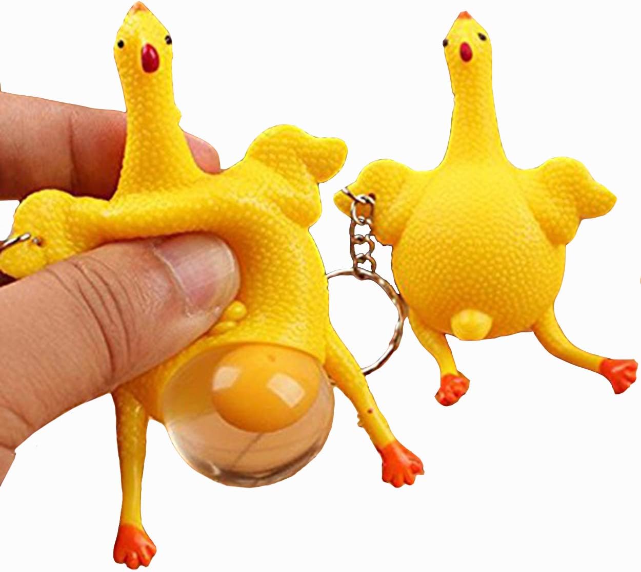 Funny Decompression Toys Squishy Squeeze Stress Relieve Toys Chicken and Eggs Key Chain Ornaments