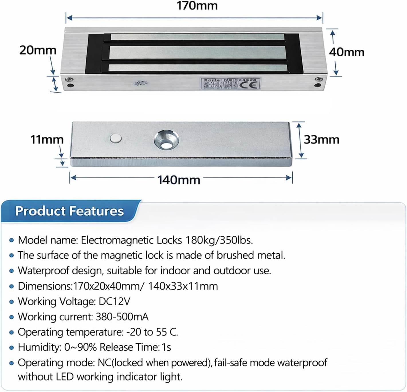 TUYA WLAN Zutrittskontrollsystem Set mit Codeschloss & RFID – IP68 Metall-Tastatur, 125kHz, App-Steuerung, DC12V/3A Netzteil, 180KG Magnetschloss NC, Exit-Taste, 10 RFID Tag für Haus, Büro, Garage