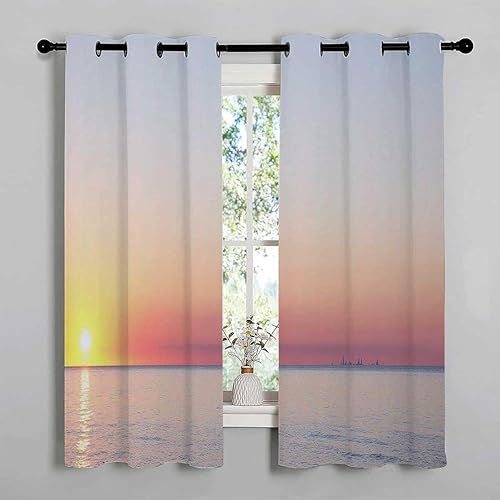 Miniatura 3 de Cortina para Dividir Habitacion Scenery Ocean Seaside Cortina para puerta, cortinas de tapiz de 55 pulgadas de ancho por 45 pulgadas de largo, 2