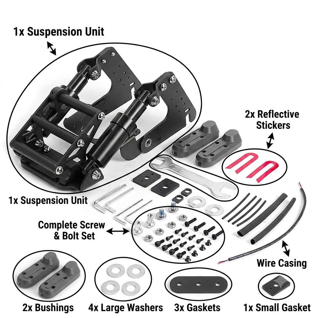 Hinterrad Federung Stoßdämpfer Set, Passend für Ninebot MAX G30 E-Scooter