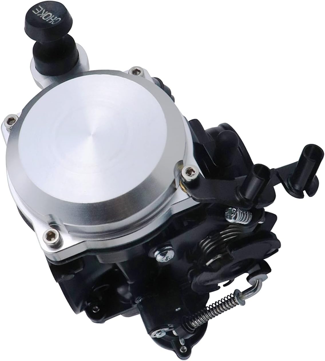 CV40 Carburetor with Choke Cable, for Harley Davidson Sportster XL XLH 883 1200 Softail Touring Dyna Road King Carb 27421-99 (Silver Cover)