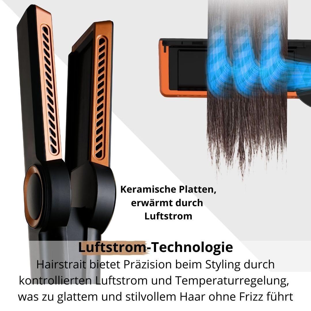 Leto Hairstrait 2-in-1 Haarglätter & Föhn – Luftstyling, Ohne Hitzeschäden, Frizz-Kontrolle, Nass zu Trocken