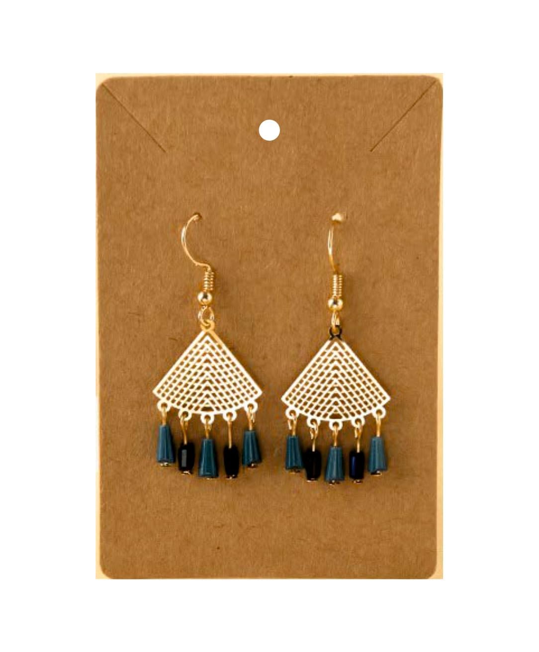 ZenomiaNecklace Earring Display Cards Rectangle Hanging Dangle Holder Cardboard Tags for Jewelry Packing Ear Studs Storage DIY Accessories Material (Kraft) (4.3 x2.9inch) (100)