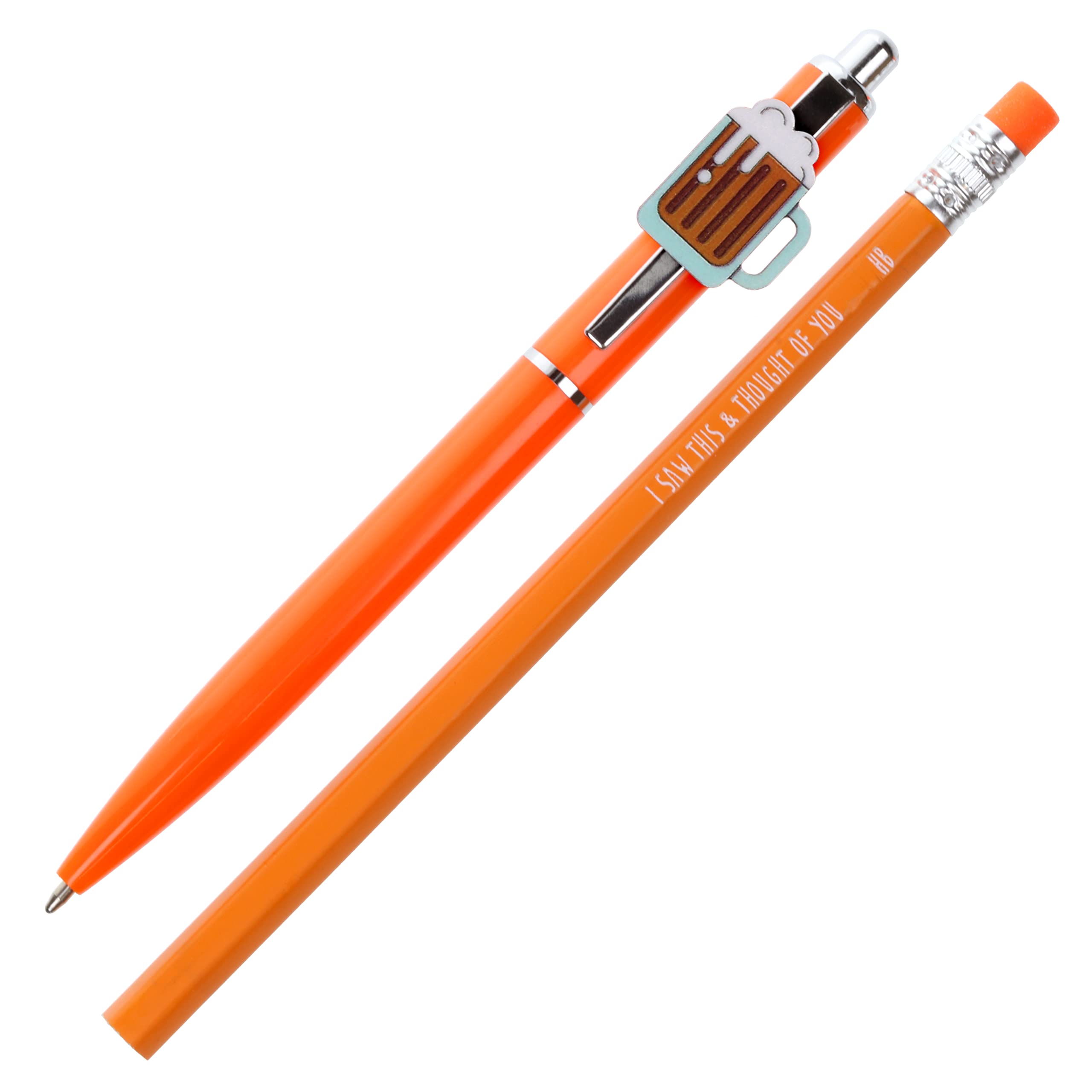 Stands Out, Supplying Outstanding Gifts Beer Mug Glass Pen and Pencil Set Charm Topper School Stationary Kits Gift