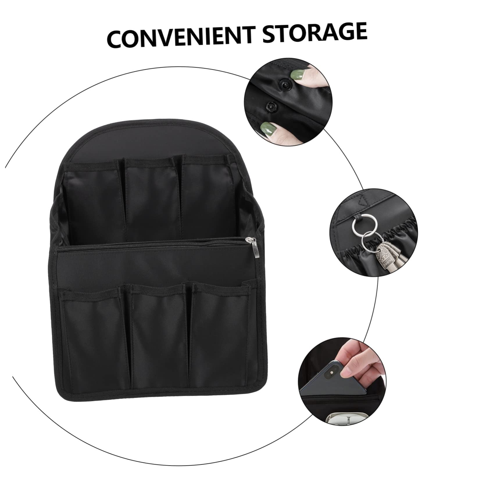 Organizador Interior para Mochila Negro de Nailon Plegable | 1 Pieza, Multibolsillos y Múltiples Compartimentos, Ligero para Viaje, Inserto Interior para Mochila
