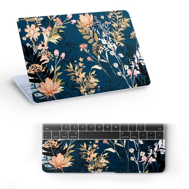 Image of Floral D36 Top+Wrist Pad Vinyl Laptop Skin /Sticker /Cover for 17 to 17.3 Inches Laptops Laminated-Removable-HD Quality Compatible for Hp-Dell-Sony-Lenovo-Asus etc.(16.5x11 Inches)