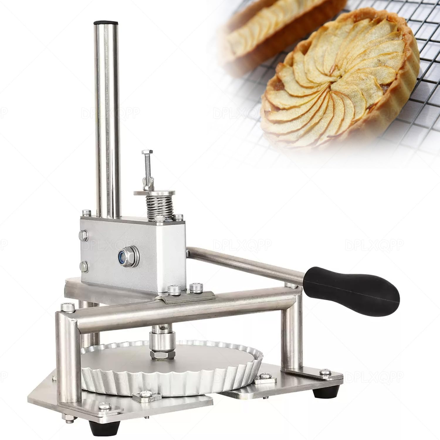 ZHJOPP Manual Pie Press, Heavy Duty Commercial Dough Sheeter, Stainless Steel Pizza Dough Press,for Consistent Crust Thickness (M200)