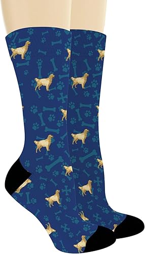 Miniatura 2 de ThisWear Calcetines de perro con estampado de patas para amantes de los perros, calcetines Golden Retriever, regalos de Golden Retriever, calcetines