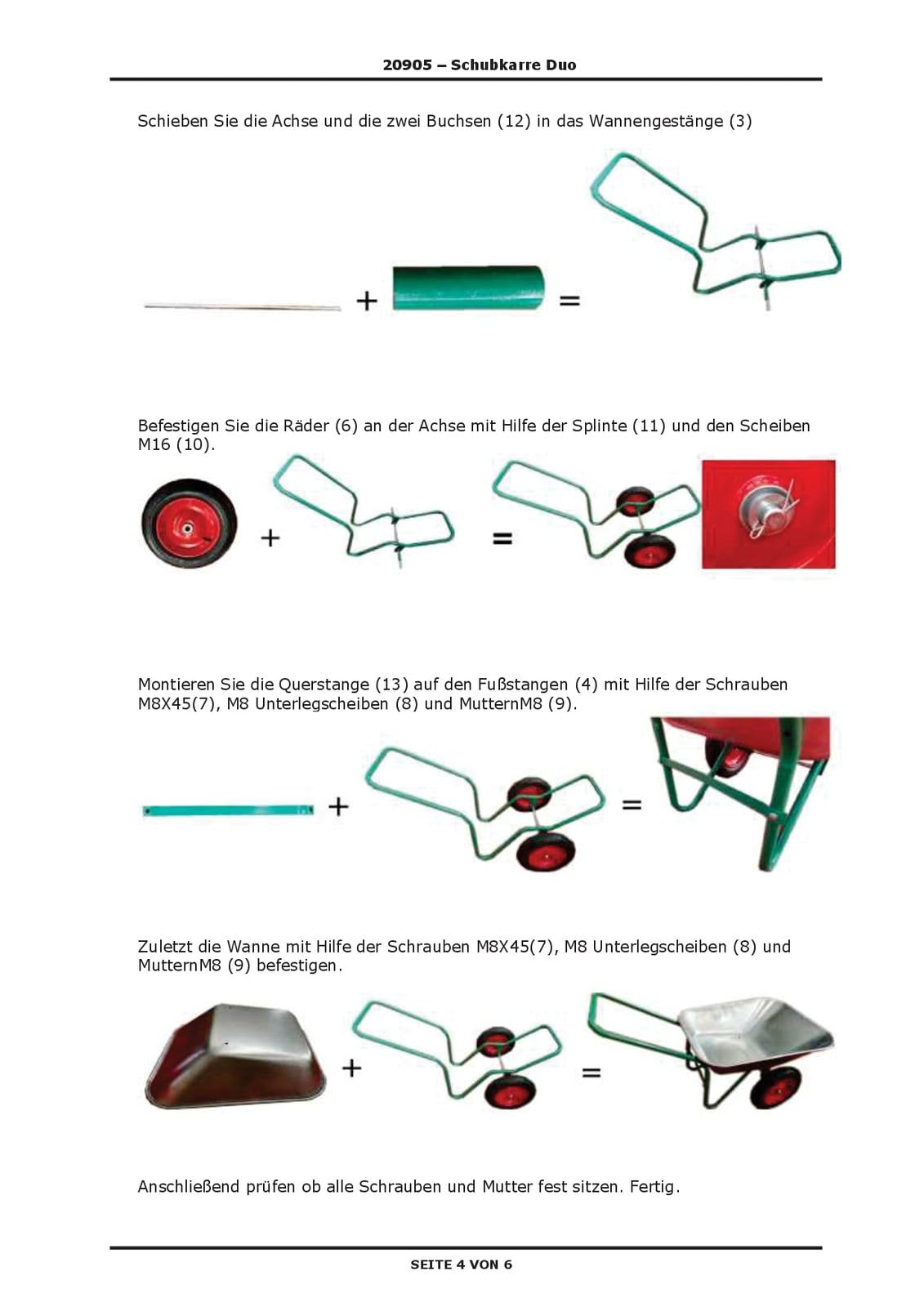 DEMA Stahl Schubkarre Duo – 2-Rad Gartenschubkarre, Robuste Schubkarre für Gartenarbeit, Transport und Baustellen