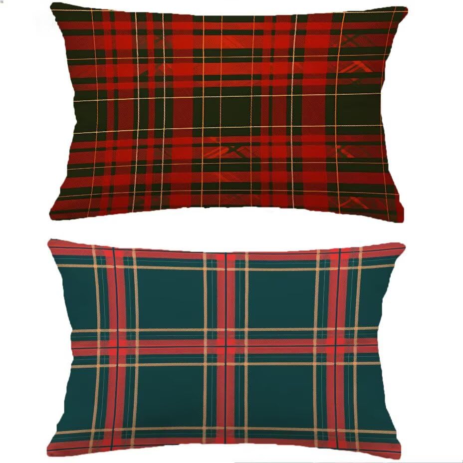 Housse de coussin de jardin rectangulaire imperméable 50x70 rouge