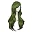MapofBeauty 28 Inch/70 cm Women Side Bangs Long Curly Hair Cosplay Synthetic Wig (Olive Green)