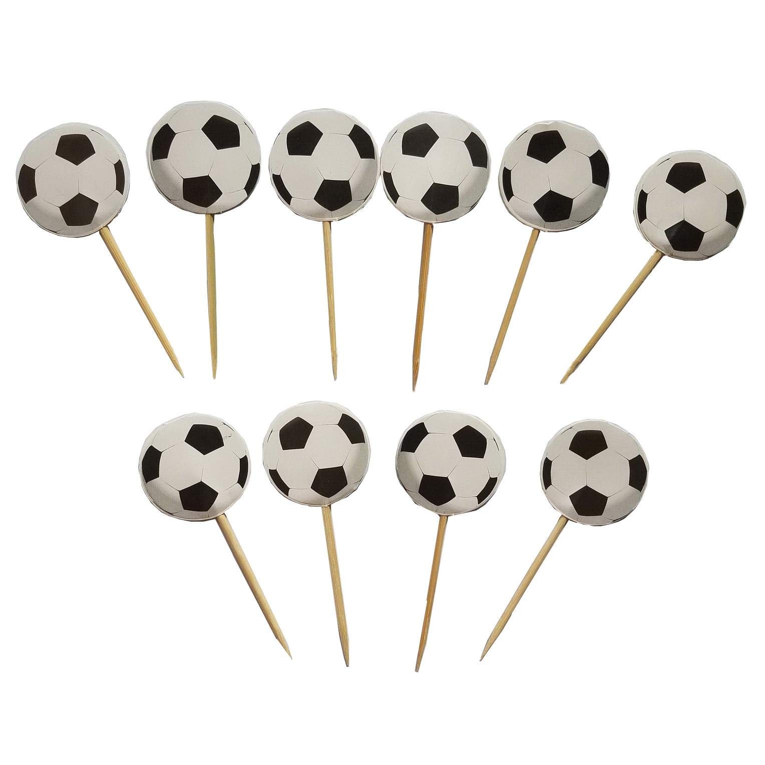 10 Pieces Football Sports Cake Topper Cupcake Picks Toothpick Flag Kids Birthday Party Supplies World Cup Soccer Themed Cupcake Topper Decoration Flag