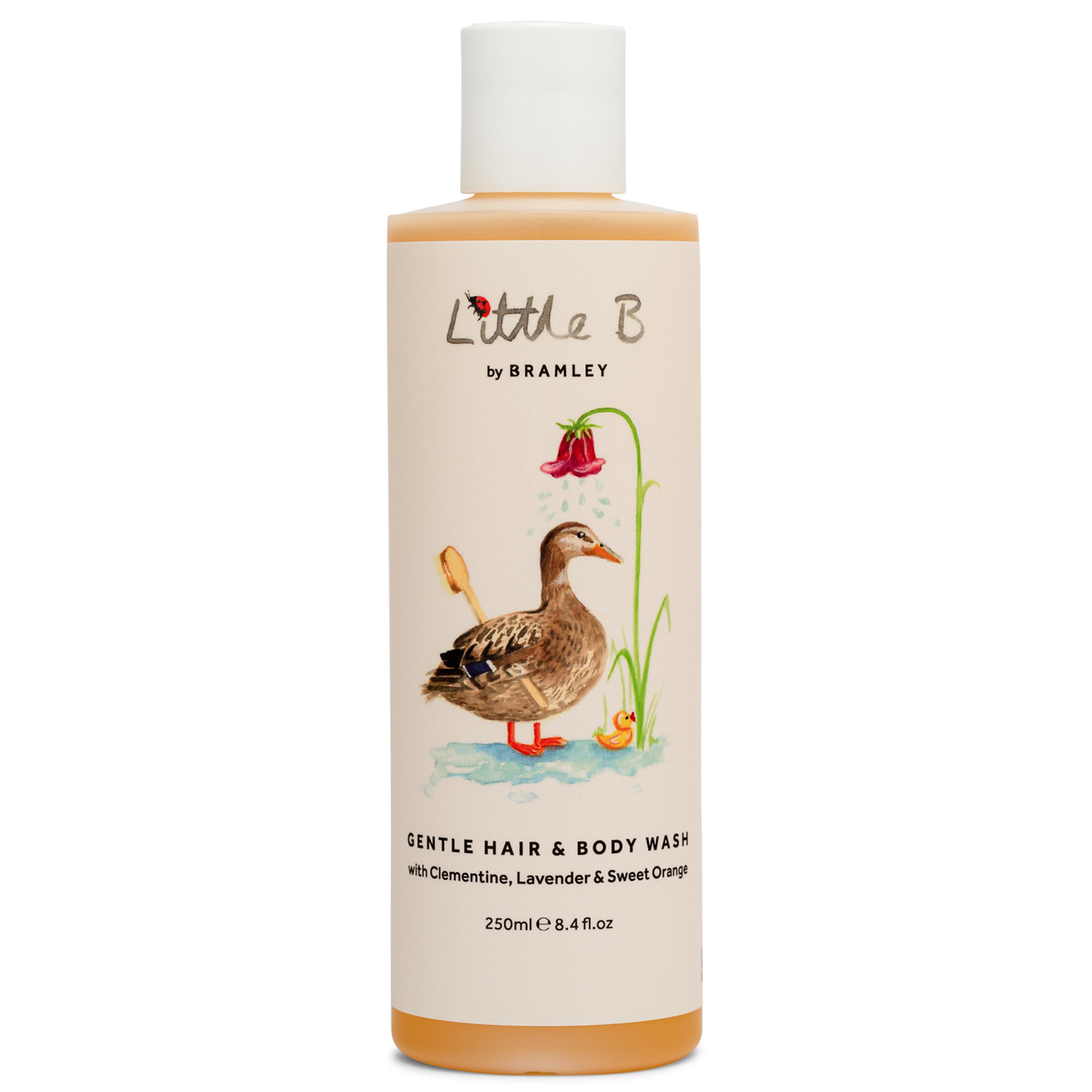 Bramley Little B Hair & Body Wash 250ml, Sulphate-Free Baby & Child Wash with Clementine, Sweet Orange & Lavender, Gentle Biodegradable Bath Wash Suitable from Birth