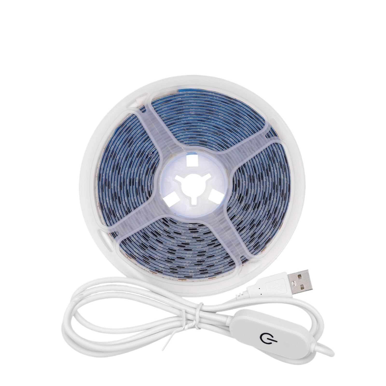 Tira de luces LED alimentada por USB DC5V 2835, cinta de luz Flexible con Control táctil regulable for TV, armario, cocina, retroiluminación nocturna(Green,WITH DIMMER SWITCH_5M_IP65 WATERPROOF)