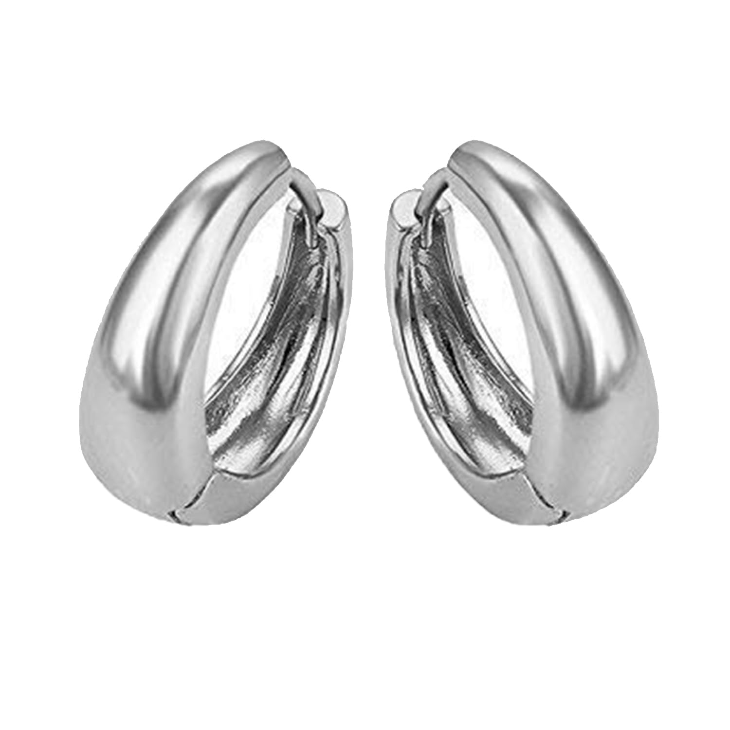 Mahi Rhodium Plated Kaju Bali/Hoop Earrings Pair for Women (ER1109835R) (B0CL4T33BT) Amazon Price History, Amazon Price Tracker