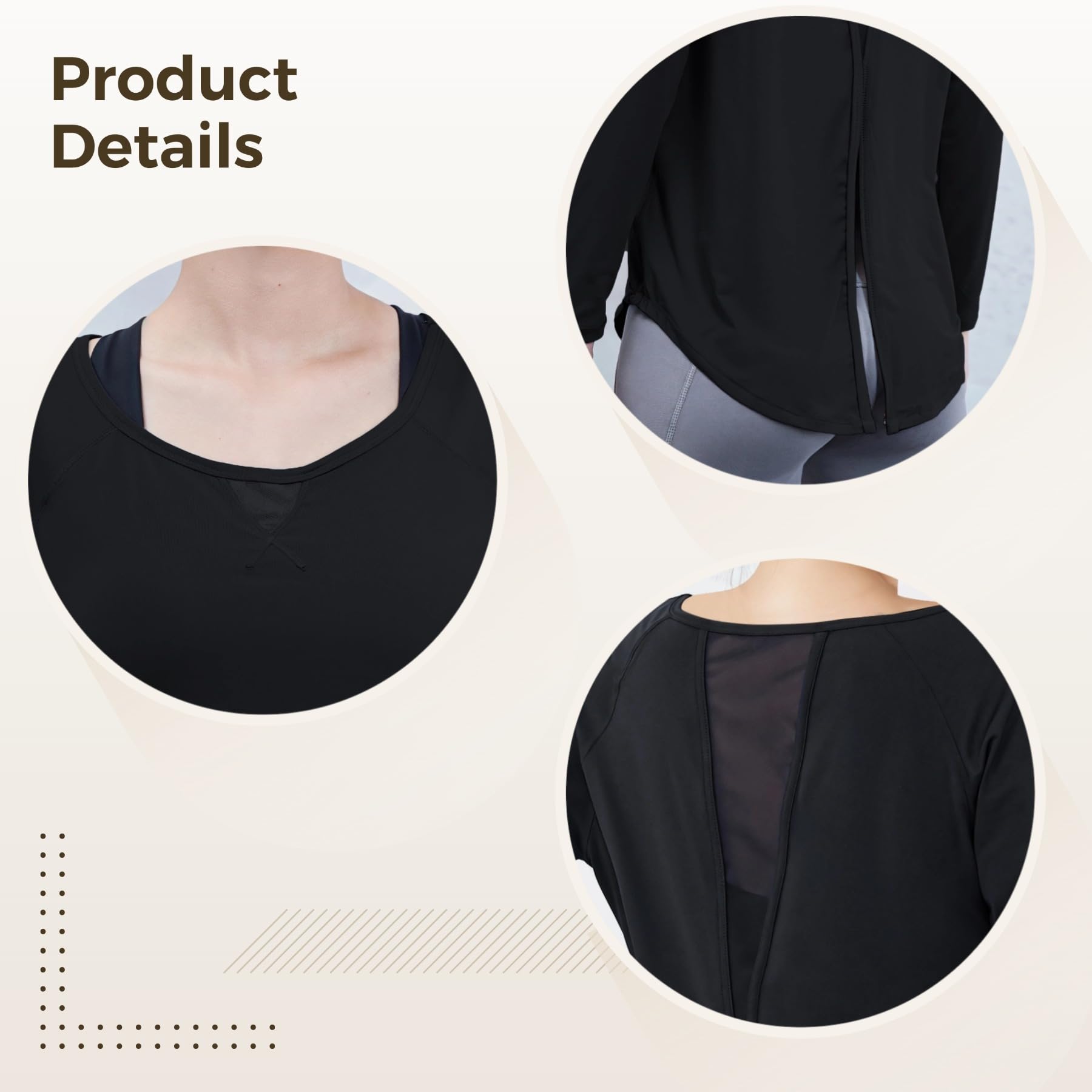 Top da yoga da donna, XXL, a maniche lunghe, in nylon spandex morbido ed elastico, ideale per yoga e fitness, traspirante e traspirante, design con colori scuri