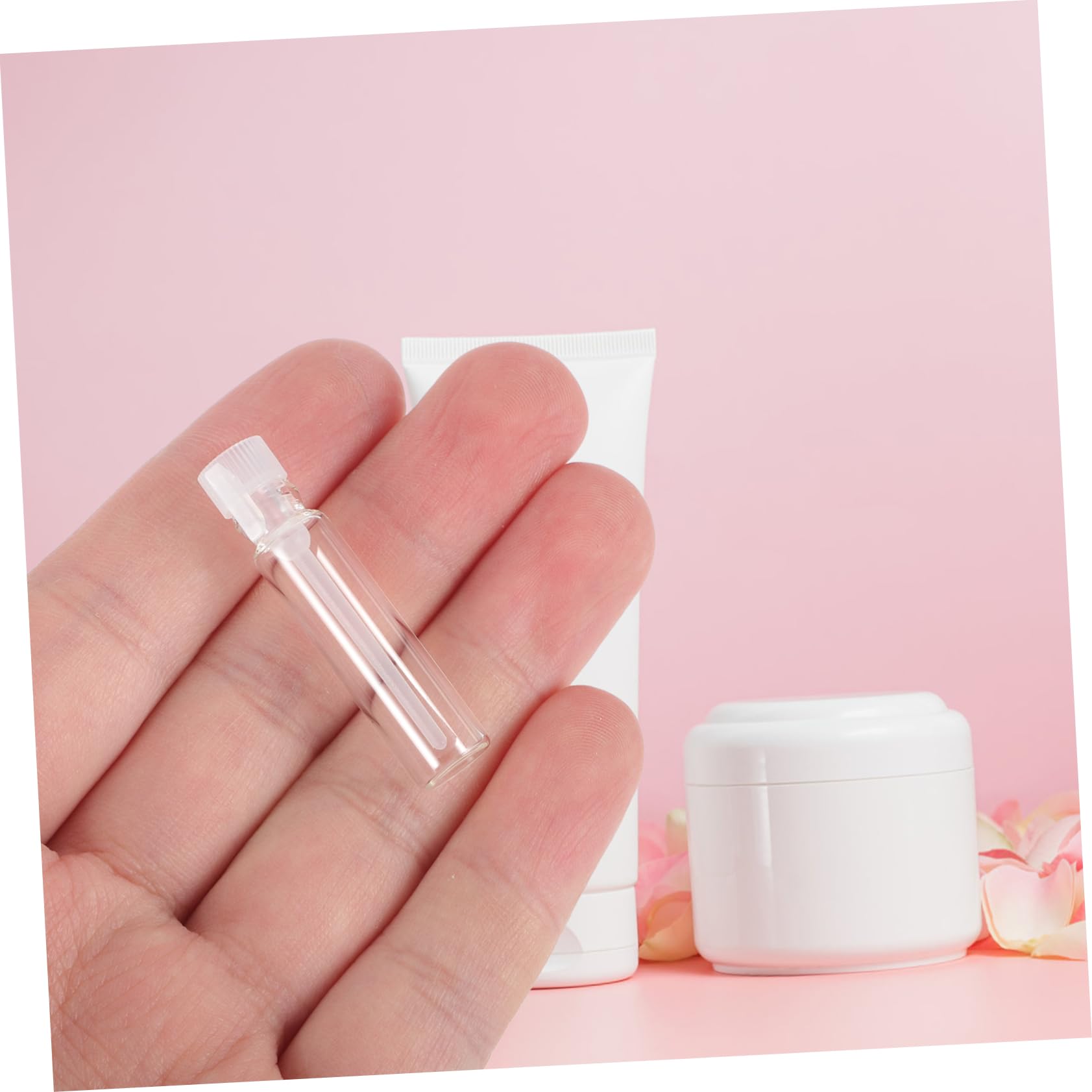 500piezas Botellas Transparentes De Vidrio Para Recargables y Reutilizables Para Viajes y Uso Diario Frascos De Portátiles Goteros Para Cosméticos