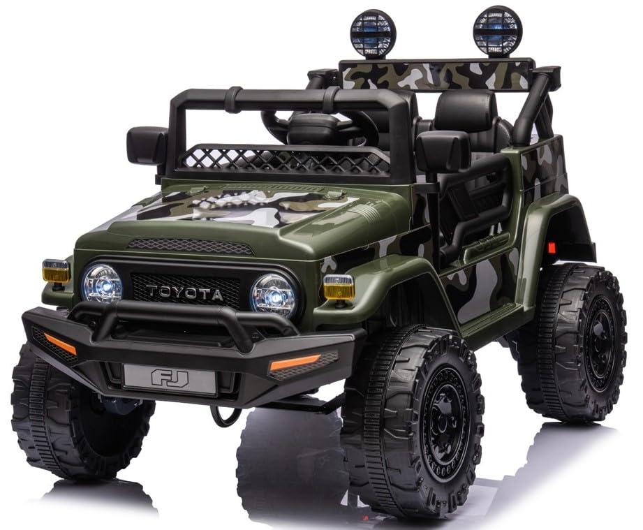 Toyota FJ Ride on Car 2WD Rear Wheel Drive Land Cruiser Licensed 12v Electric Car Battery Kids Car Green