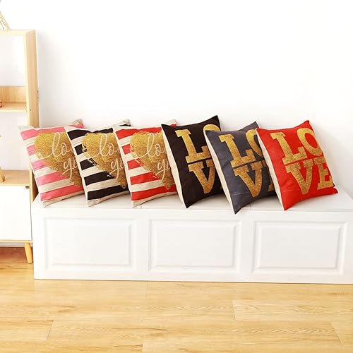 Miniatura 9 de TRENDIN Funda de almohada decorativa de 18 x 18 pulgadas, funda de cojín cuadrada para sofá, gran regalo para el día de San Valentín, aniversario,