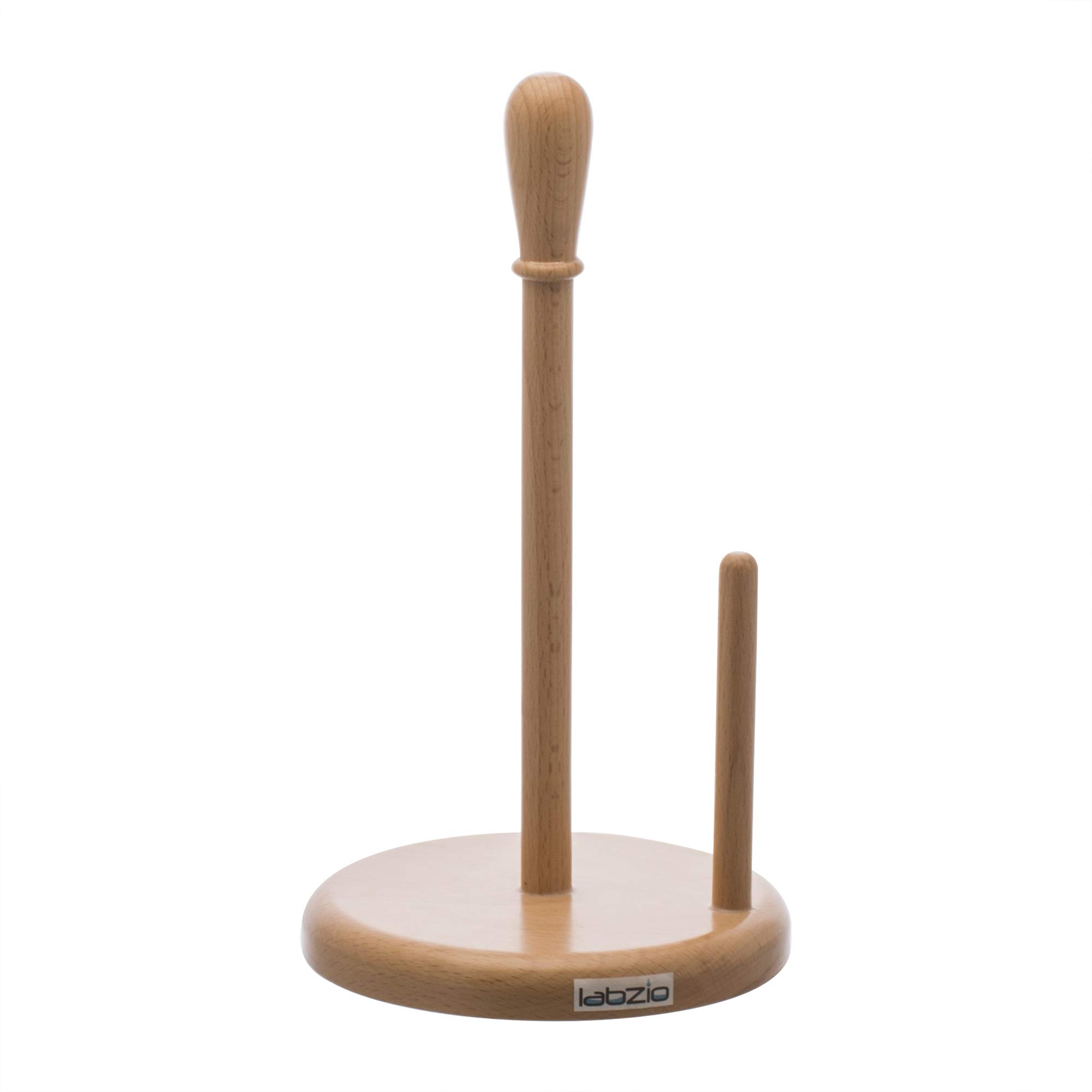 LABZIO Home Wooden Paper Towel Holder Stand, Kitchen Countertop Paper Roll Dispenser, Polished Wood Tissue Roll Holder for Home, Dining Table, Cafes & Offices 4