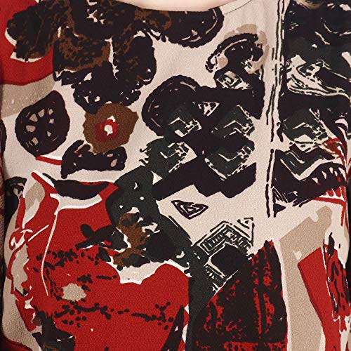 Image of POPWINGS Casual Coffee Brown Georgette Printed Top and Trouser Set for Women || Stylish Western Co-Ords Set for Women Summer Wear || Batwing Sleeves Round-Neck Regular Top Trouser Set for Women