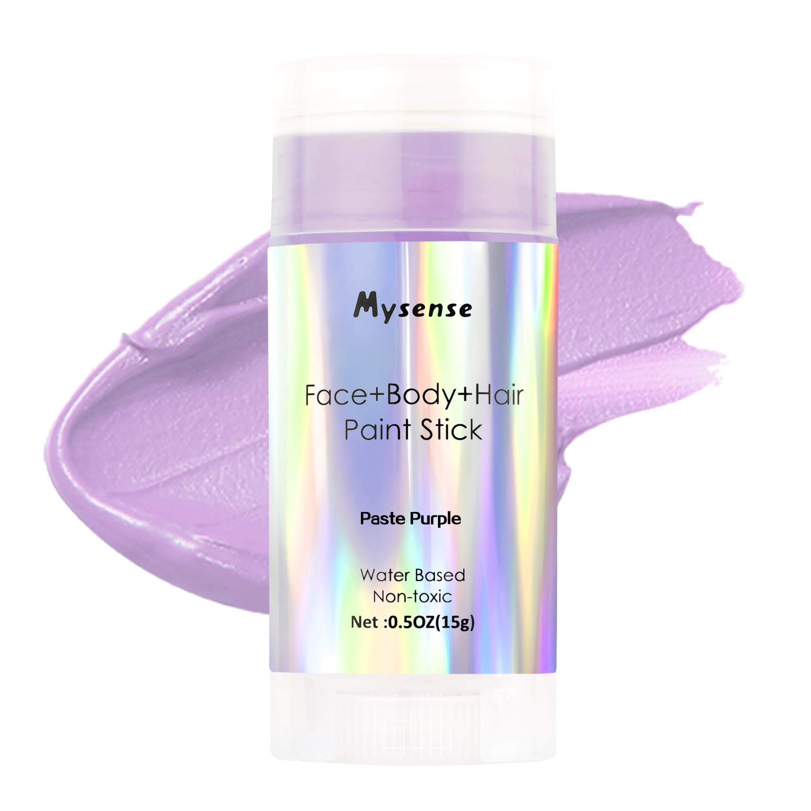 Mysense Pastel Purple Face Body Hair Paint Stick,Water Based Washable Temporary Hair Color,Non-toxic Cream Body Paint for Halloween Costume Ursula Cosplay Makeup,0.5oz