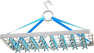 片手で干せる＆列で外せる 【いちどにありがとう 32】 ブルー （日本製） ICA005-001-32B