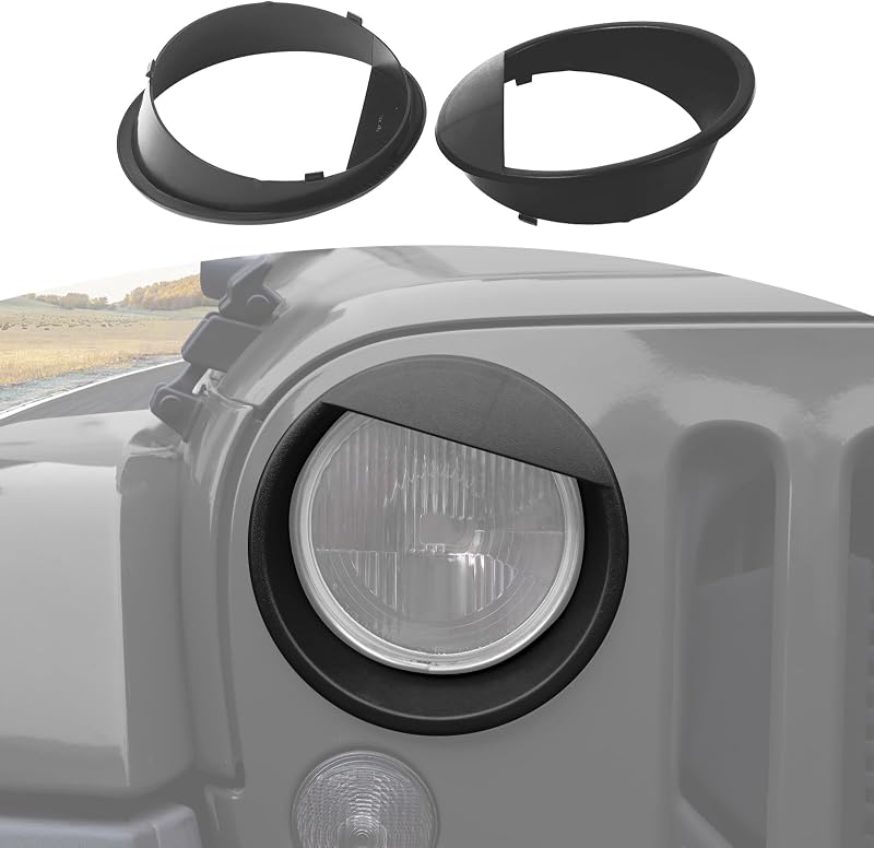 Moldura de farol Angry Eyes JOSHELA para Jeep Wrangler JK JKU 2007–2017 – 2 unidades
