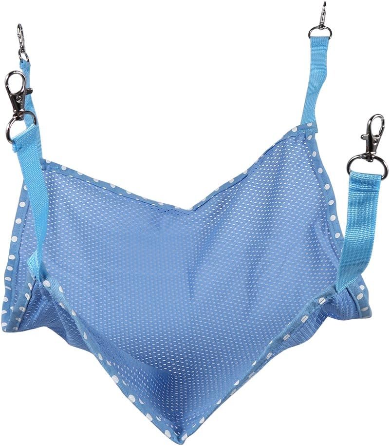 review Cat Cage Hammock, Comfortable Pet Hanging Bed Breathable Mesh, for Cute Small Pet Cat Dog Animals Sleep Pad (L, Blue)