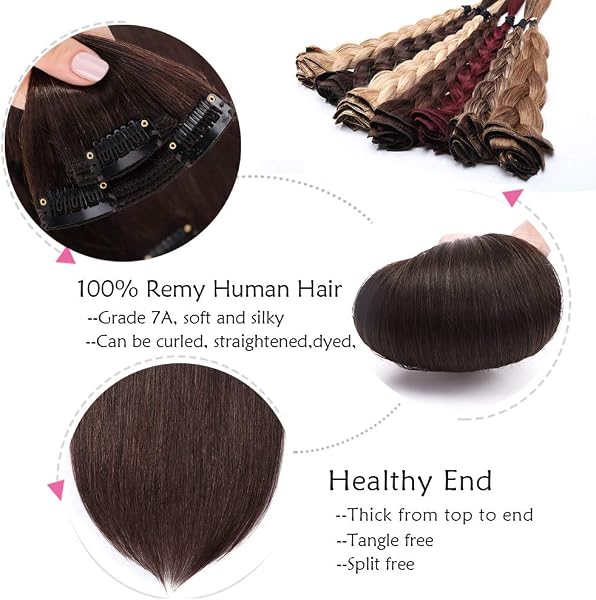 SEGO Clip in Extensions Echthaar Haarverlängerung Haarteil Doppelt 8 Teile hitzebeständig glatt Dunkelbraun#2 24"(61cm)-170g - 3