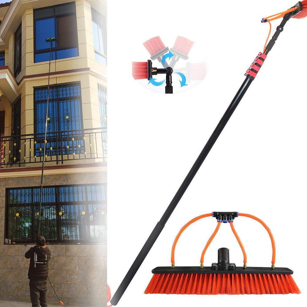 Nettoyage de panneaux photovoltaïques et vitres avec brosse télescopique de 3,6 à 11 m