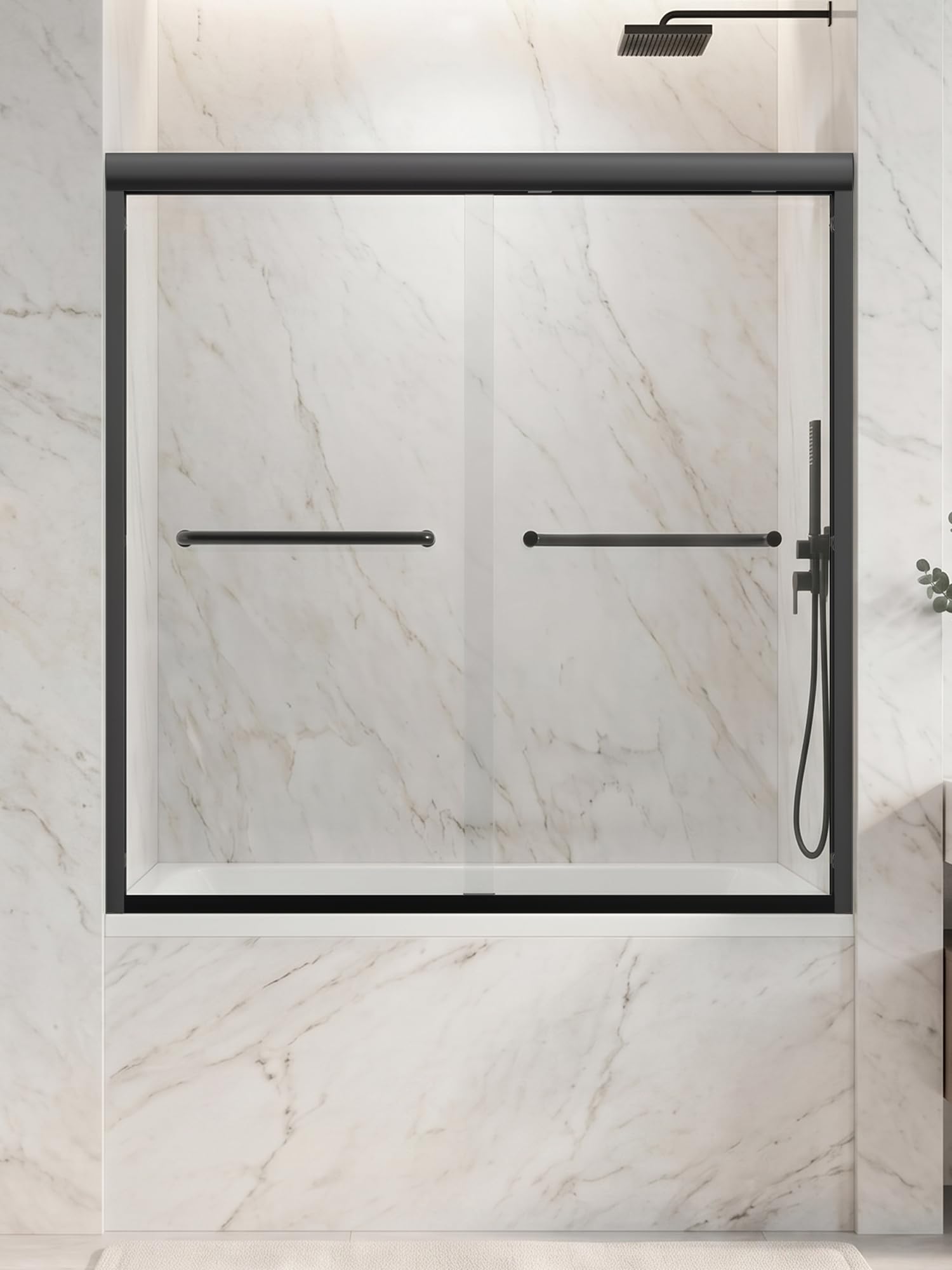 Bathtub Shower Door, 56-60' W x 57' H, Double Sliding