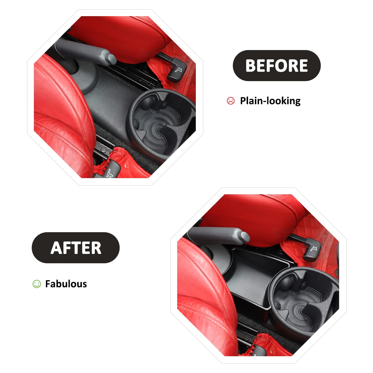 JONKOKO ABS Plastic Armrest Center Handbrake Storage Box for Fiat 500 2011 2012 2013 2014 2015 Car Central Console Glove Tray,Auto Gear Storage Box Accessories