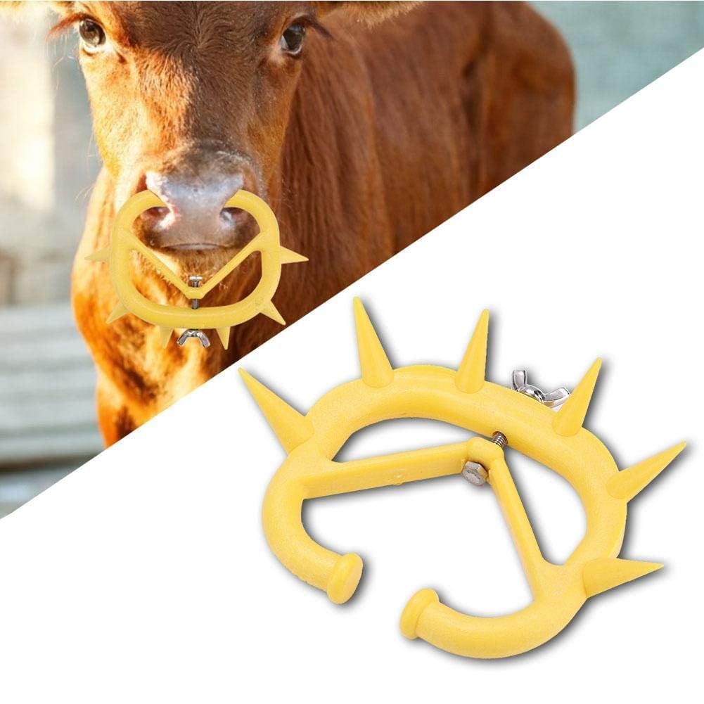 10pcs Anneaux de nez de veau-sevrage Bovins en plastique Vache de sevrage Outil de sevrage de vache Anneau à piquer Bovine Clip de nez Traite Stop Anti-Sucer La Traite Stop Produits Agricoles
