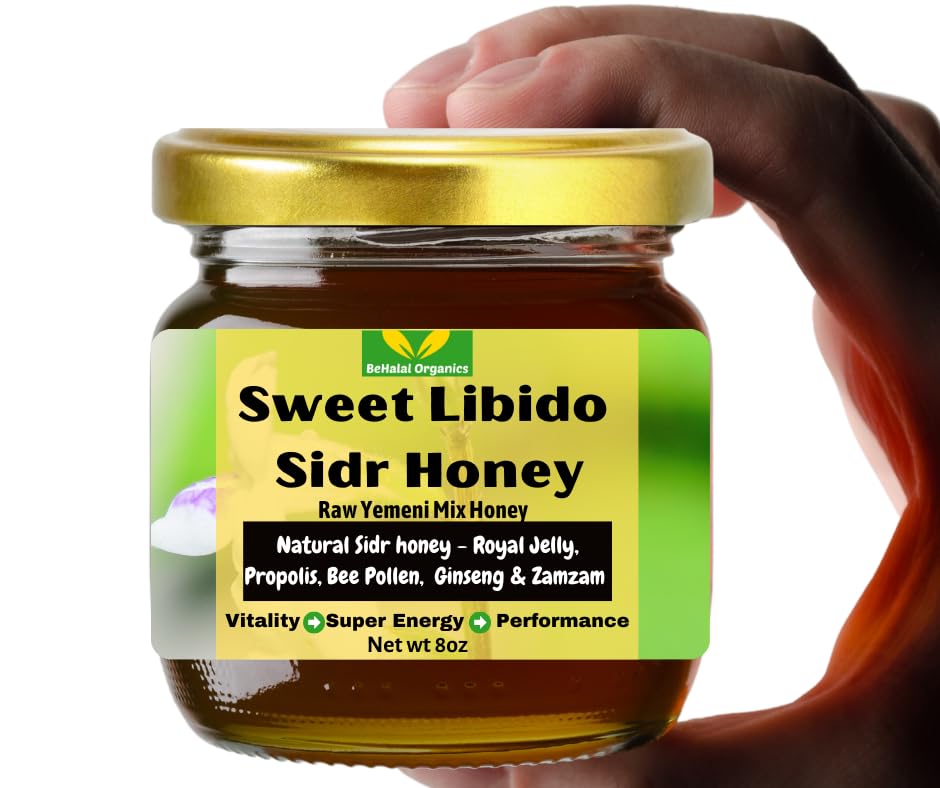 Yemeni Premium Sidr Honey Blend with Propolis, Royal Jelly, Bee Pollen and Ginseng, Raw Unfiltered Multifloral Wellness Superfood