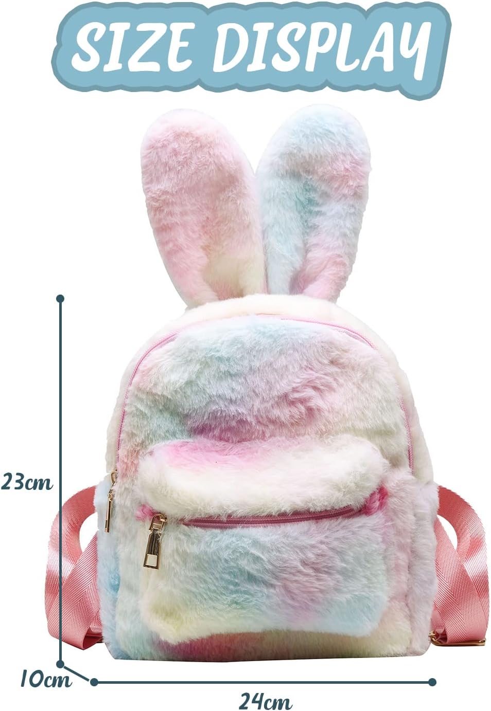 Lanpet Cute Bunny Backpacks for Women Rabbit Ears Backpack Fluffy Shoulder Bag Satchel - Image 3