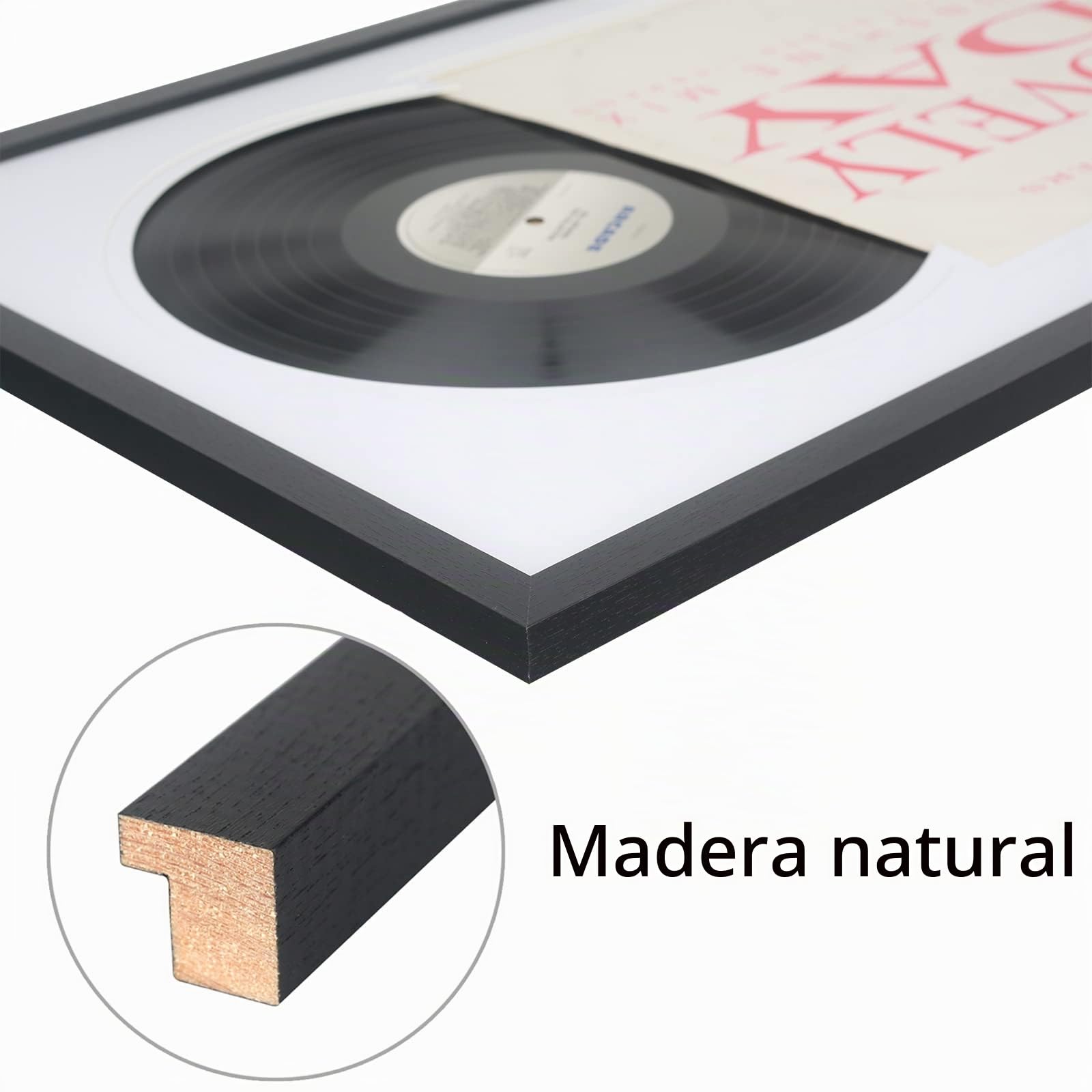 XYFBYSH Marco de disco de vinilo de 12 pulgadas para pared, muestra disco LP de 12 pulgadas y cubierta de 12 x 12 pulgadas, 12 álbumes de música, disco de Jukebox de 12 pulgadas (UX22B1624WW)
