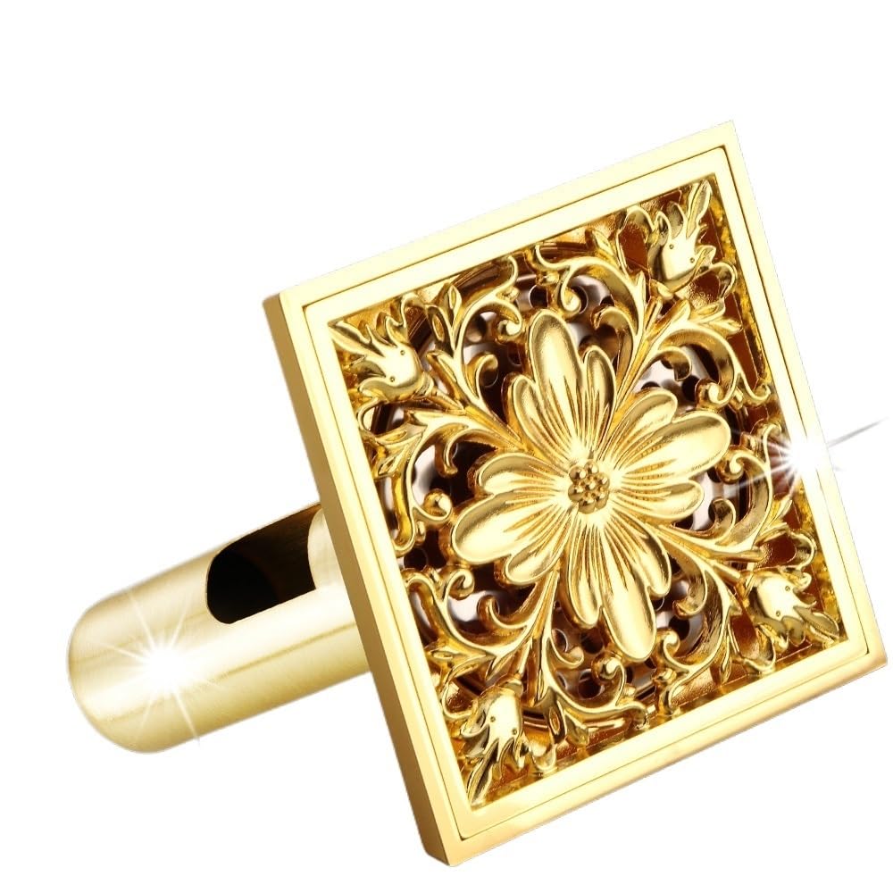 Piletta Doccia A Pavimento Lusso Golden Square 4 cm Scarico a pavimento for doccia da bagno a griglia for 10 *(JR4892 E)
