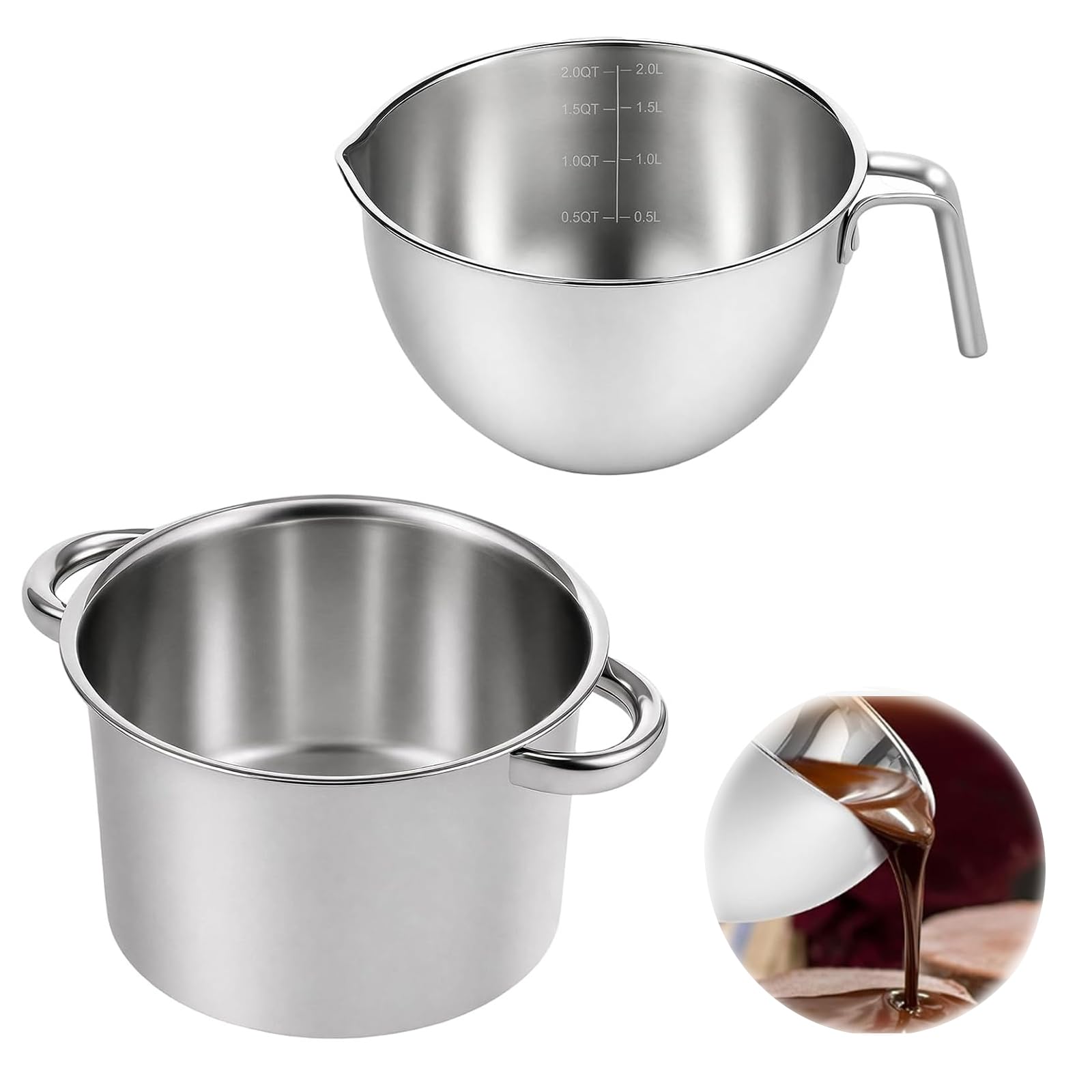 Olla de fusión de chocolate de 2 L para baño de agua sin quemar ingredientes