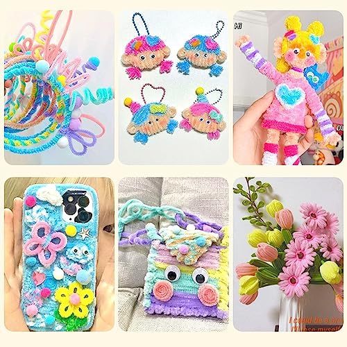 Pipe Cleaners Craft Supplies 100 Pcs 10 Colors Chenille Stems Pipe Cleaners Craft Pipe Cleaners Bulk Pipe Cleaner for Arts,Craft Projects or Decorations (12inch x 6mm)