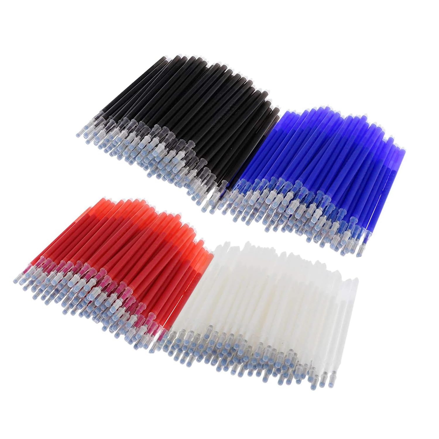 Aakriti Fabric Marker Pen Refill Heat Erasable Fabric Pens Heat Erasable Fabric Marking Pens for Tailors Sewing and Quilting Dressmaking Multicolor (Red, Blue, Black, White 100PCS)