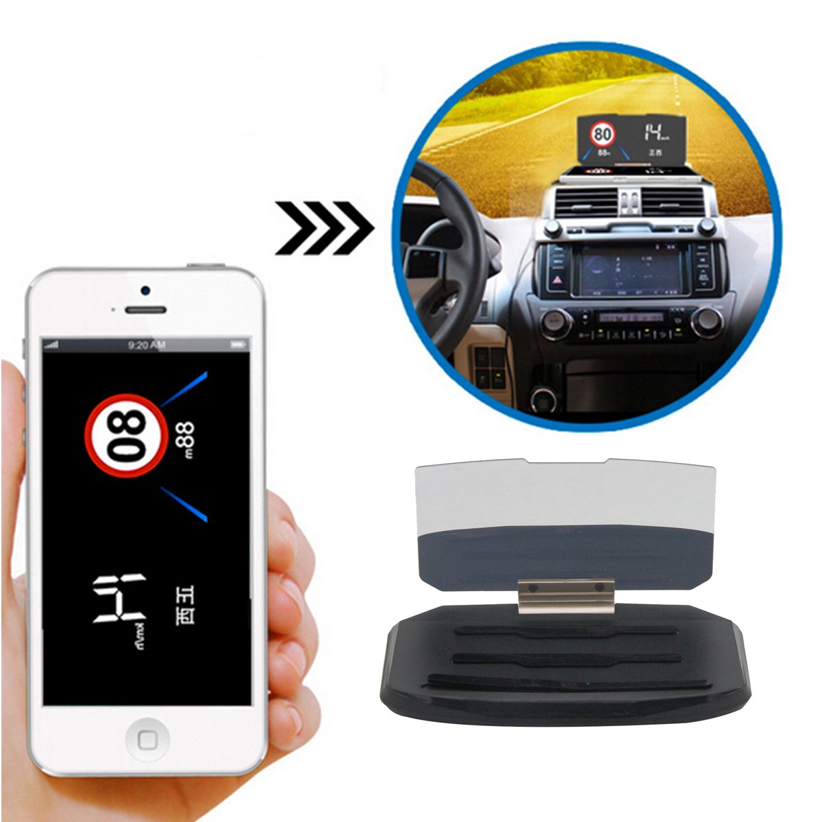 Latinaric HUD-Handyhalterung – 6,5 Zoll, Spiegel-Reflektor Für GPS & Speed, 198° Verstellbar Latinaric HUD-Handyhalterung – 6,5 Zoll, Spiegel-Reflektor Für GPS & Speed, 198° Verstellbar