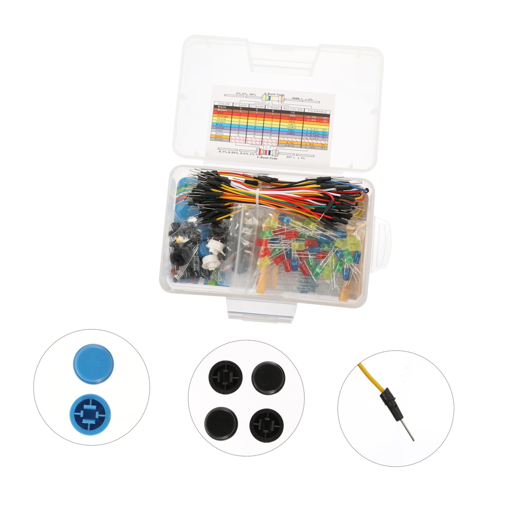 Gatuida 2sets Completo Di Componenti Elettronici Per Circuiti Kit Di Condensatori e Resistenze Professionale Facile Da Usare Per Esperimenti e Progetti Elettrici Conservato Scatola Pratica