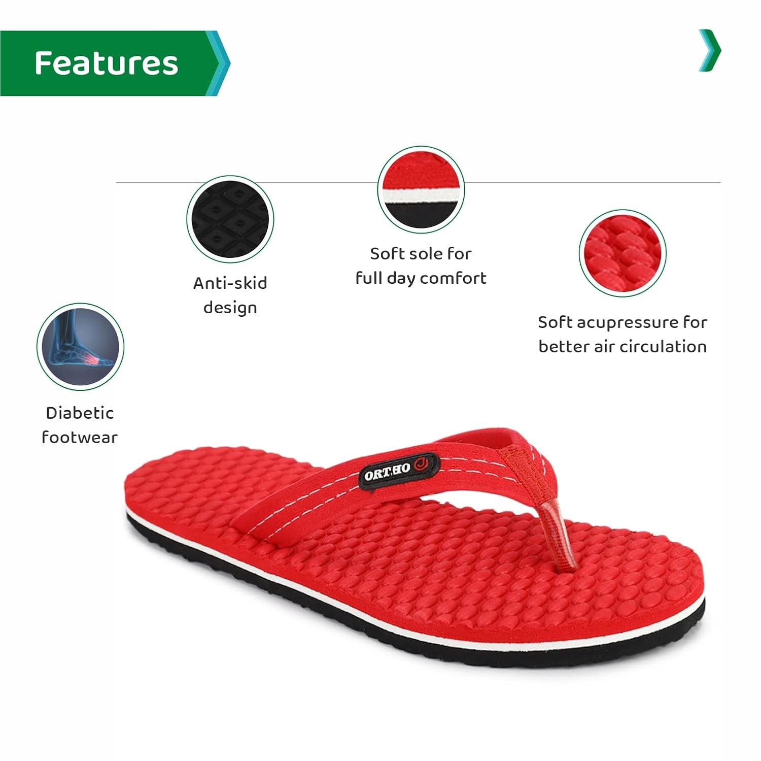 ORTHO JOY House Slipper for Women's Care | Orthopaedic | Diabetic | Acupressure | Comfortable | MCR | Flip Flop Ladies and Girl's Home for Daily Use 3 61+EYI5yIAL. SL1500