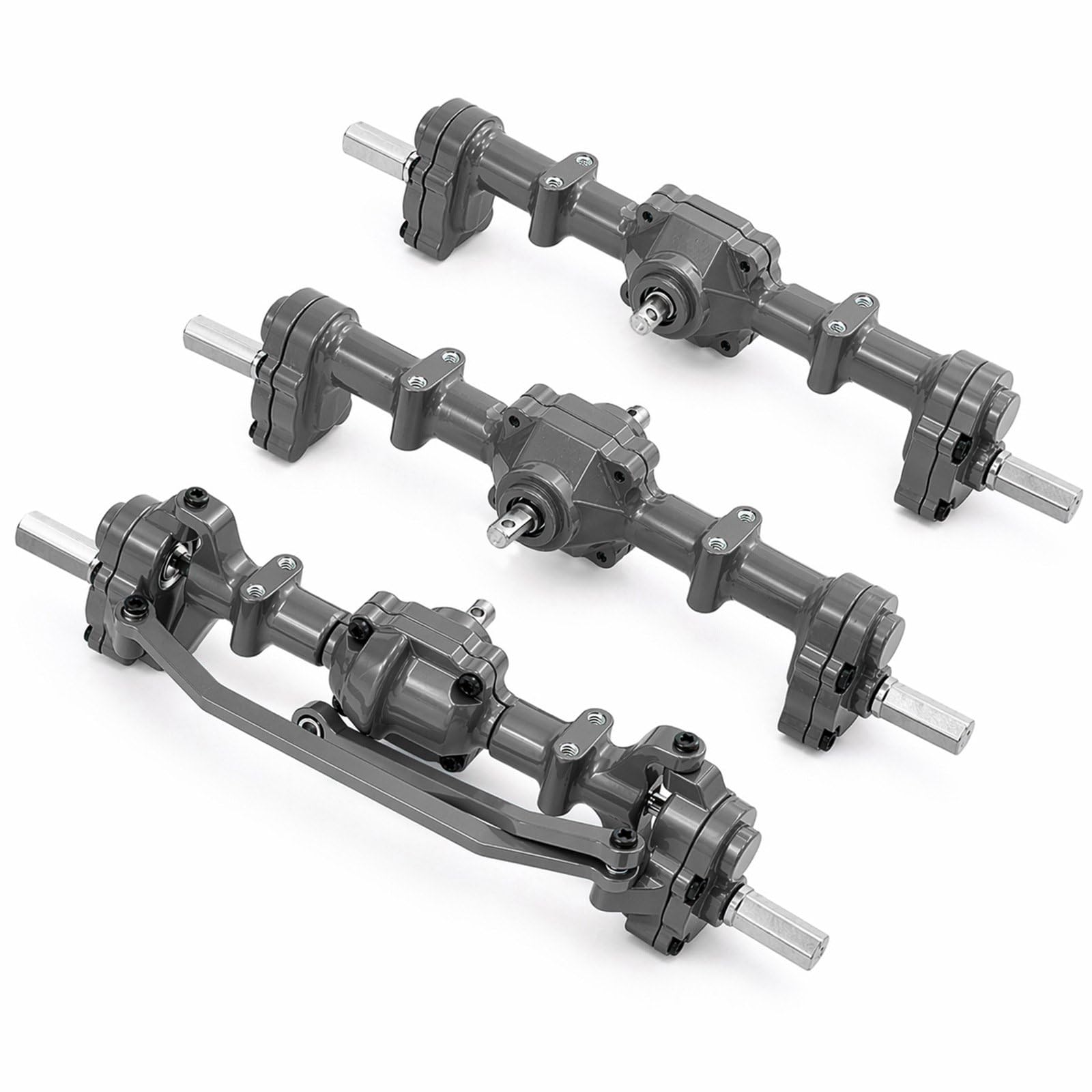 Assale per Veicolo Set Assale RC Ponte Sollevato Trasmissione Ingranaggi Metallo Aumento Luce a Spazio per Più Grandi Adatto per Crawler 1/16 B16 B36 Rocce Trail Salite Tecniche, Titanio