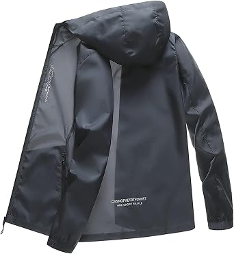 Lightweight Outdoor Windbreaker Jacket for Breathable Sun Casual Sport Coat with and Zipper Pockets
