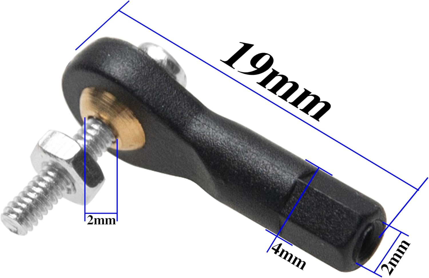 10PCS ShareGoo Plastic M2 Rod End 2.0 Ball Head Holder Tie Rod Ends w/Screws for RC Model Car Boat Airplane Helicopter Crawler (Style A)